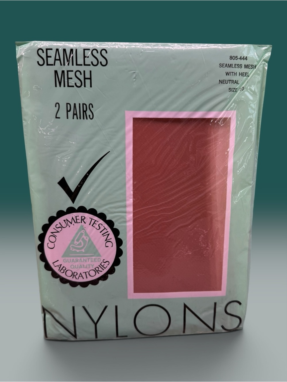 2pr Vintage Seamfree Microfilm Stockings Size 10 RHT 15D Sheers Neutral